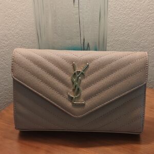 Light Beige Quilted Clutch